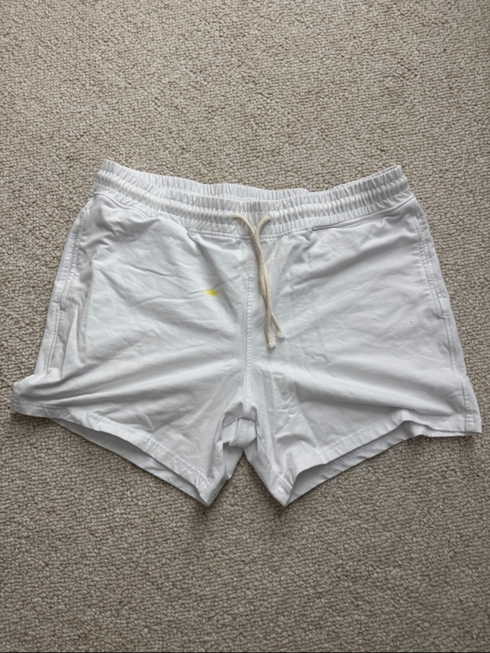 White Cotton Drawstring Shorts